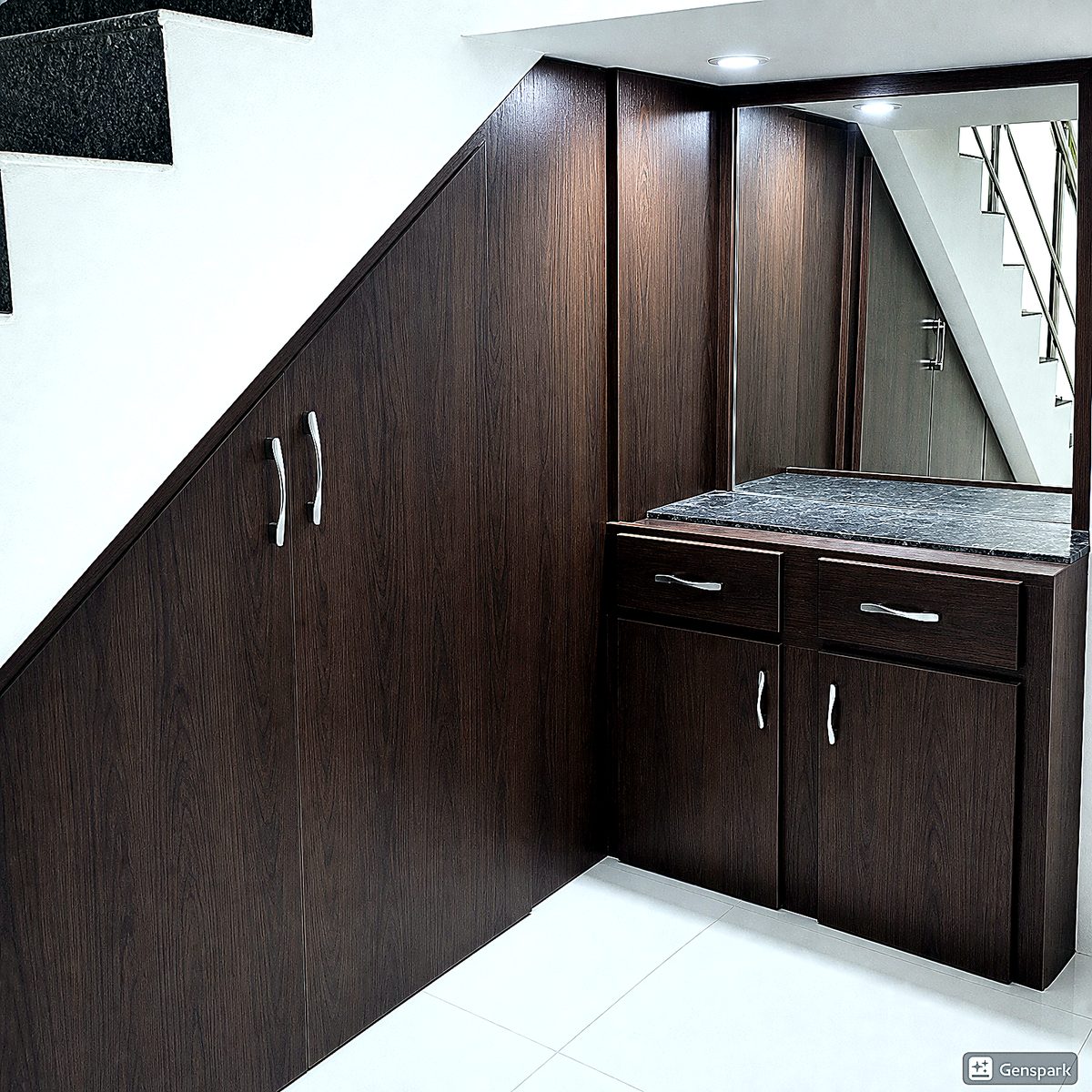 Custom staircase door crafted by Global Designs